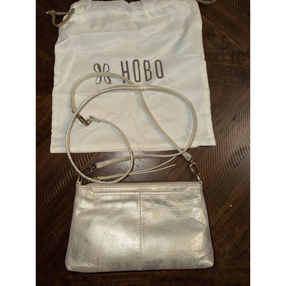 HOBO International Crossbody/shoulder Bag Leather Metallic Gold Purse